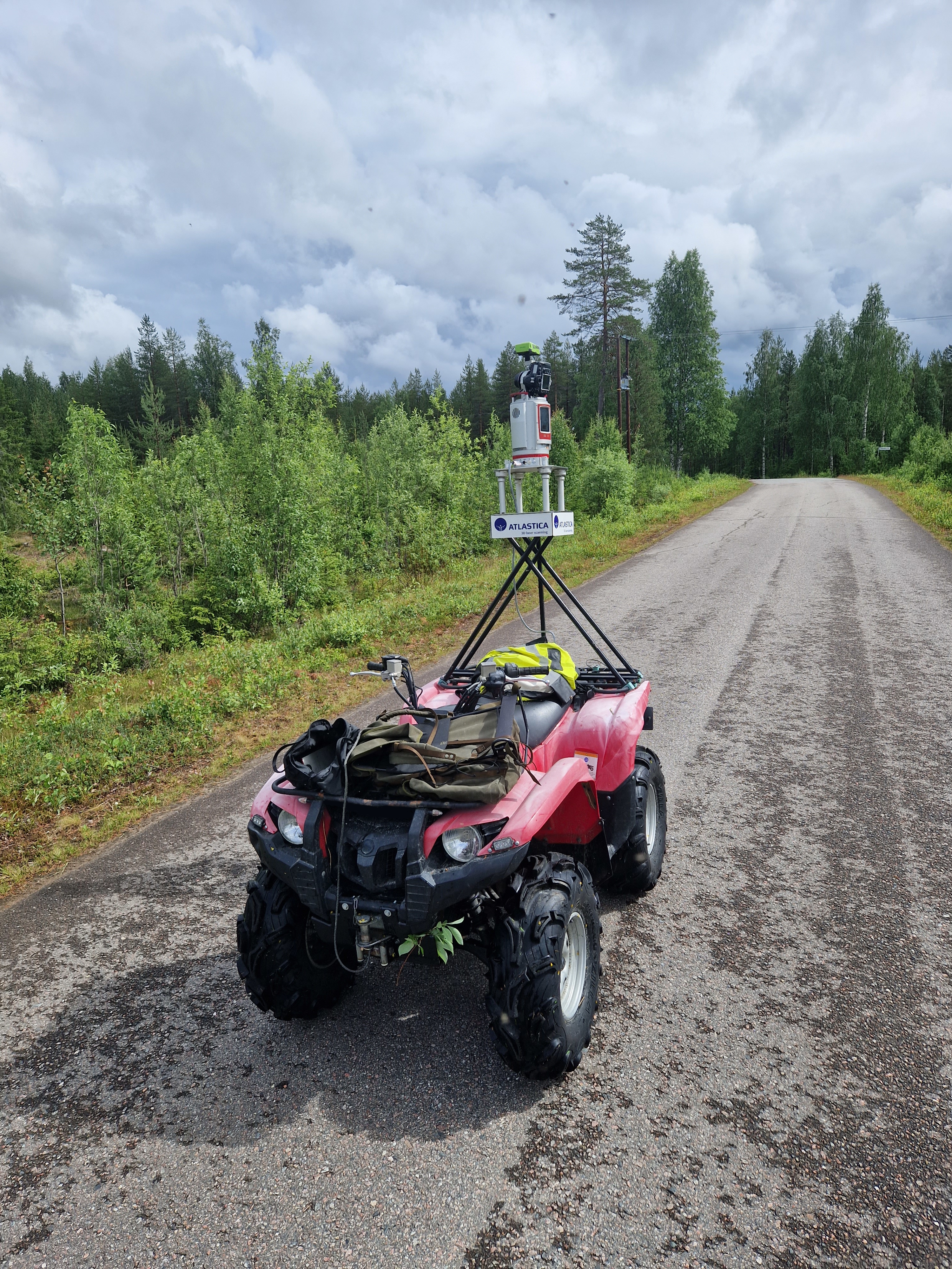RIEGL VZ-400i laser scanner mounted on an ATV