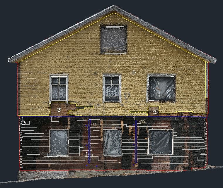 Point cloud model of the building